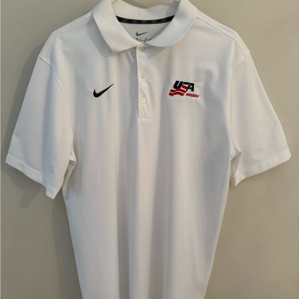 Nike White Dri-FIT Polo Shirt